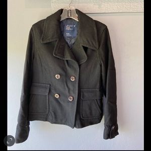 Black American Eagle Peacoat